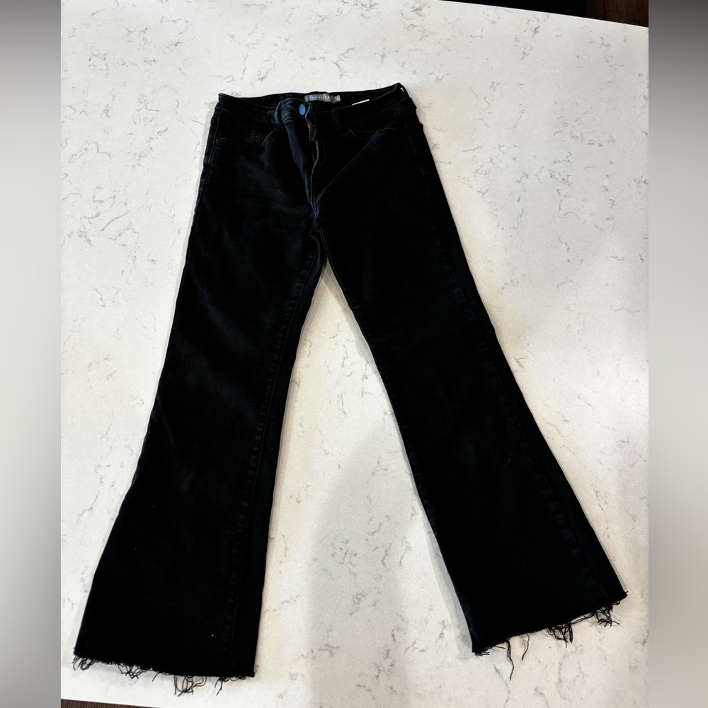 Just USA Cropped Black Flare Jeans